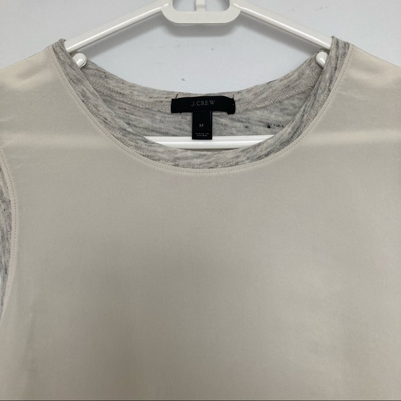 J. Crew Silk & Linen White and Gray Sleeveless Top - Picture 2 of 5